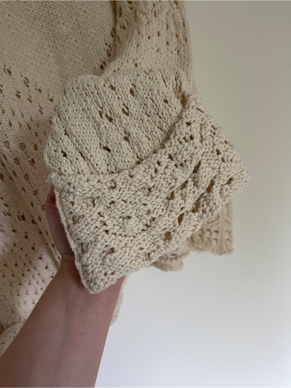 FREE PEOPLE "Traveling" Crochet Knit Sweater - Oversized - XL - Picture 9 of 9